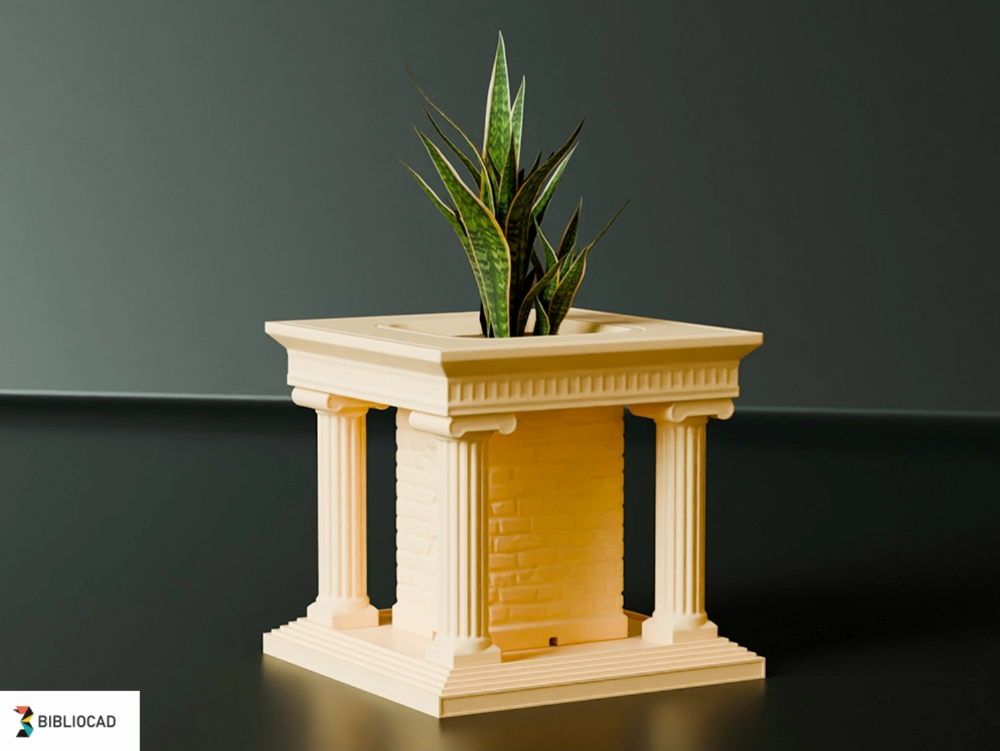 Maceta greco-romana – modelo 3d imprimible con diseño inspirado en la arquitectura clásica