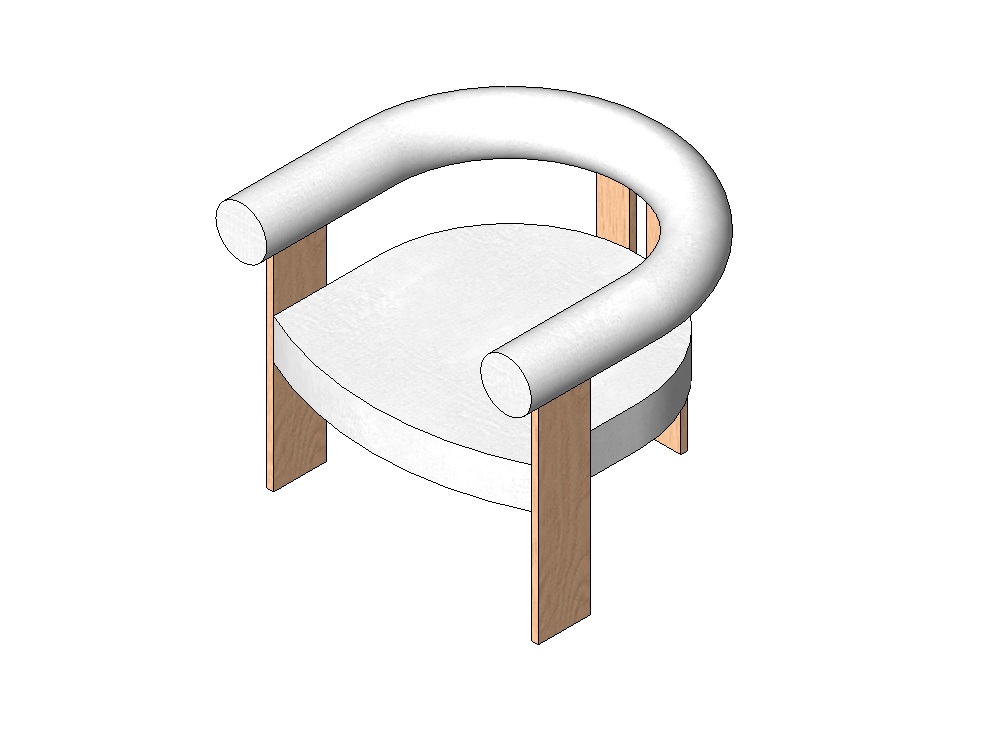 Poltrona Japandi com apoios de braço integrados