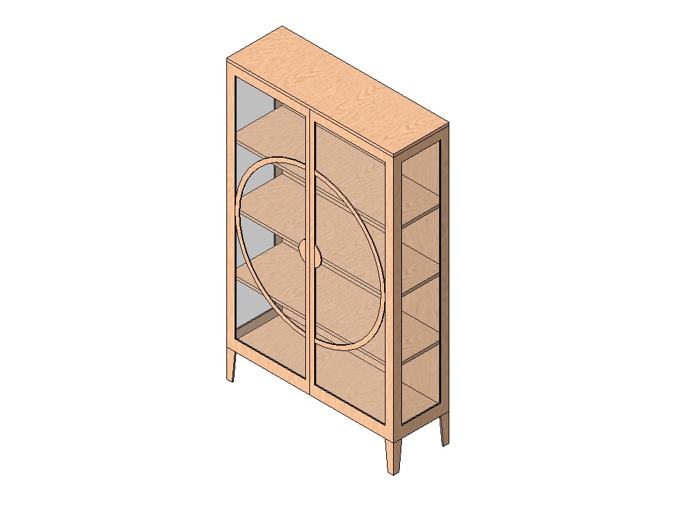 Vitrine Japandi com prateleiras