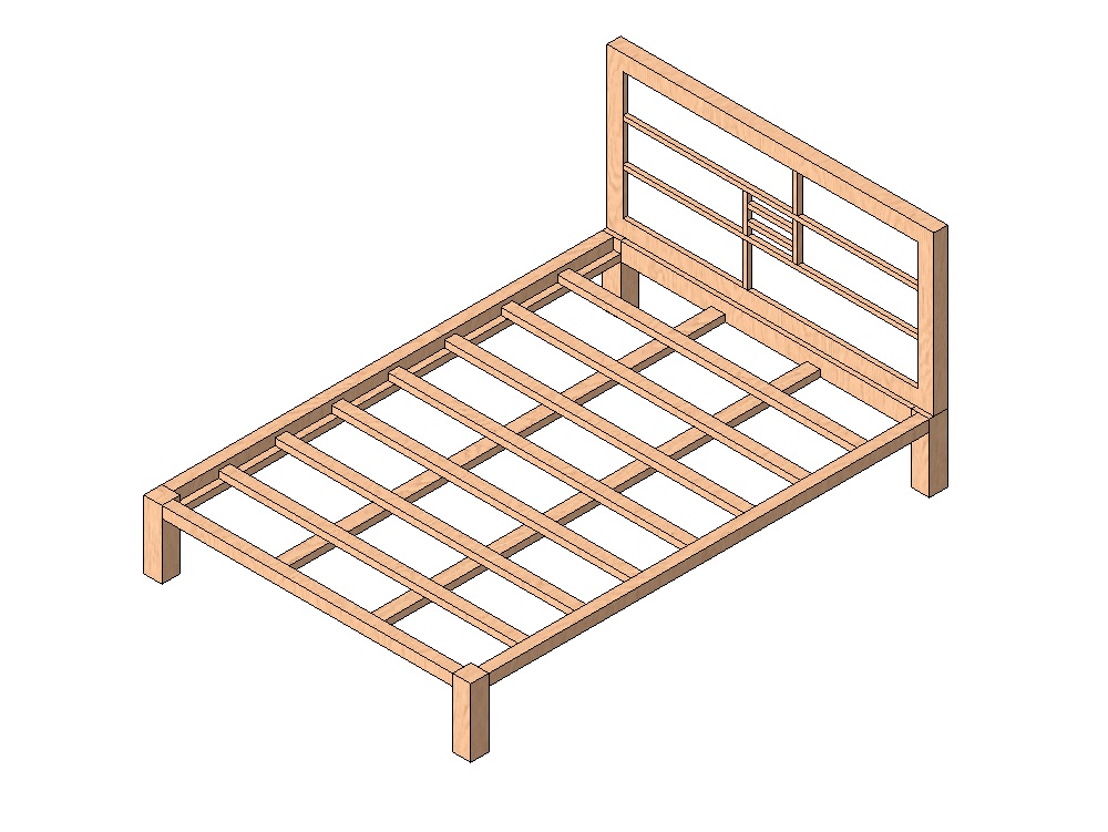 Cama Japandi em carvalho