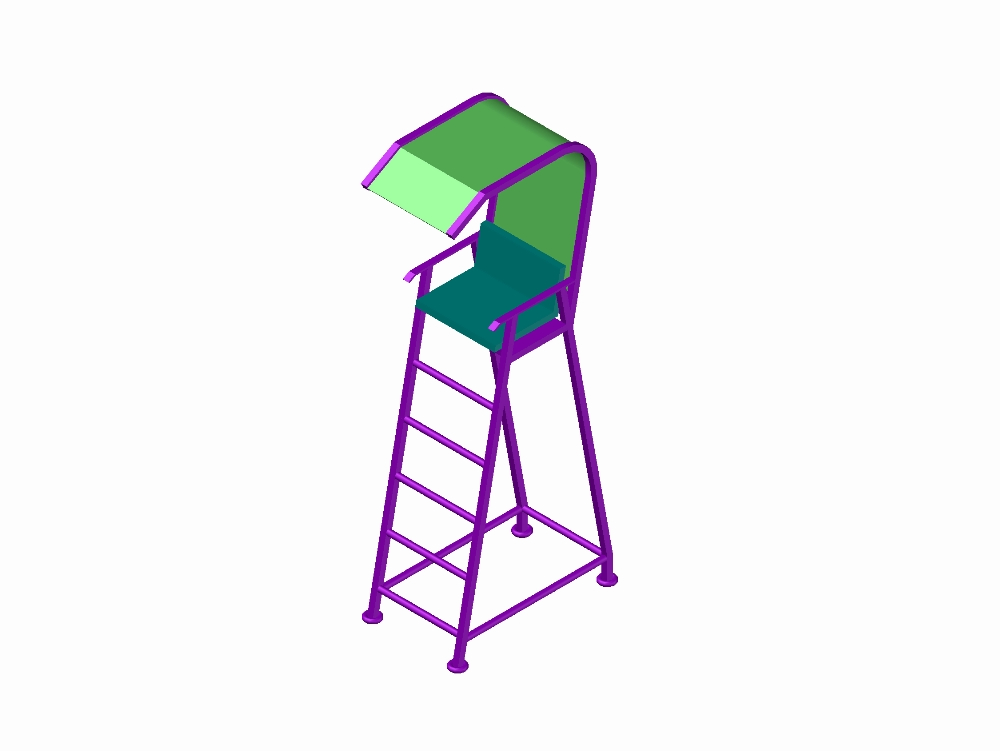 Cadeira salva-vidas 3D para praias/piscina