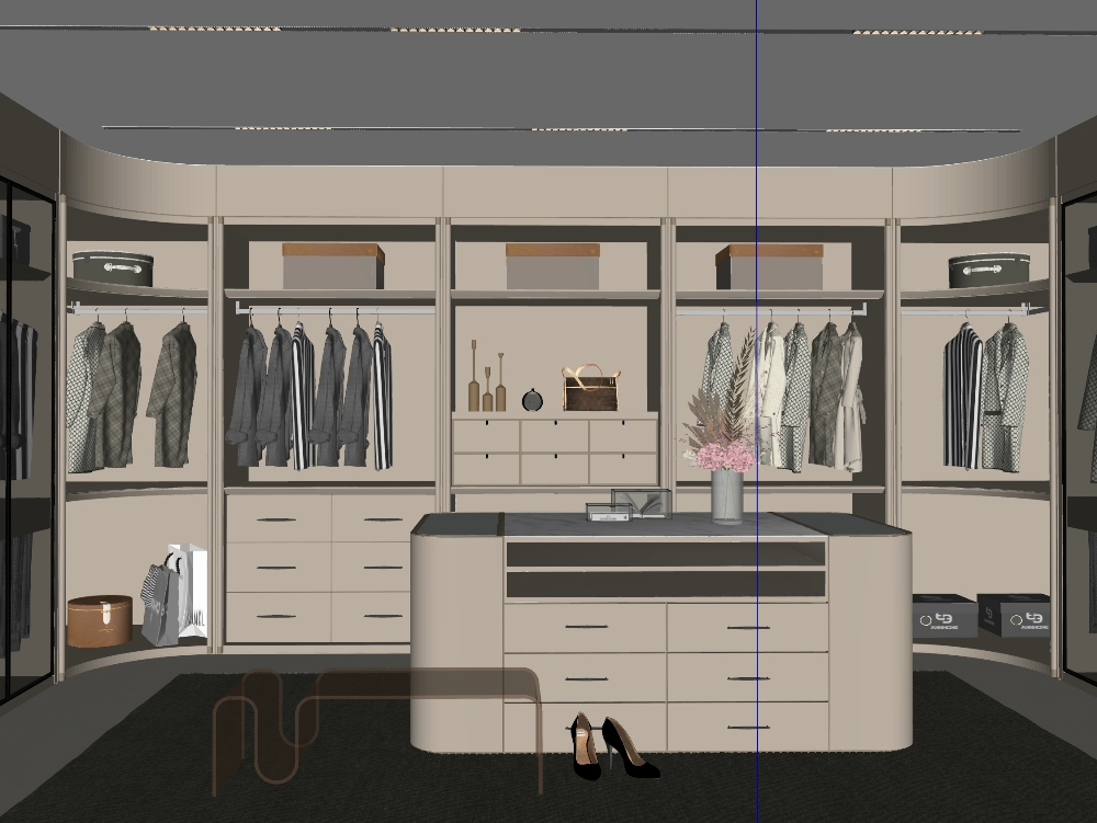 interior de provador em 3D