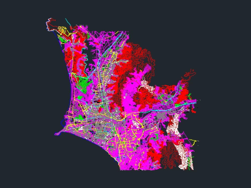 Mapa da região metropolitana de Lima, no Peru.