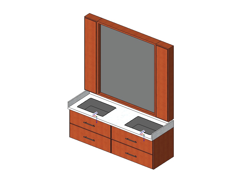 Double vanity with mirror