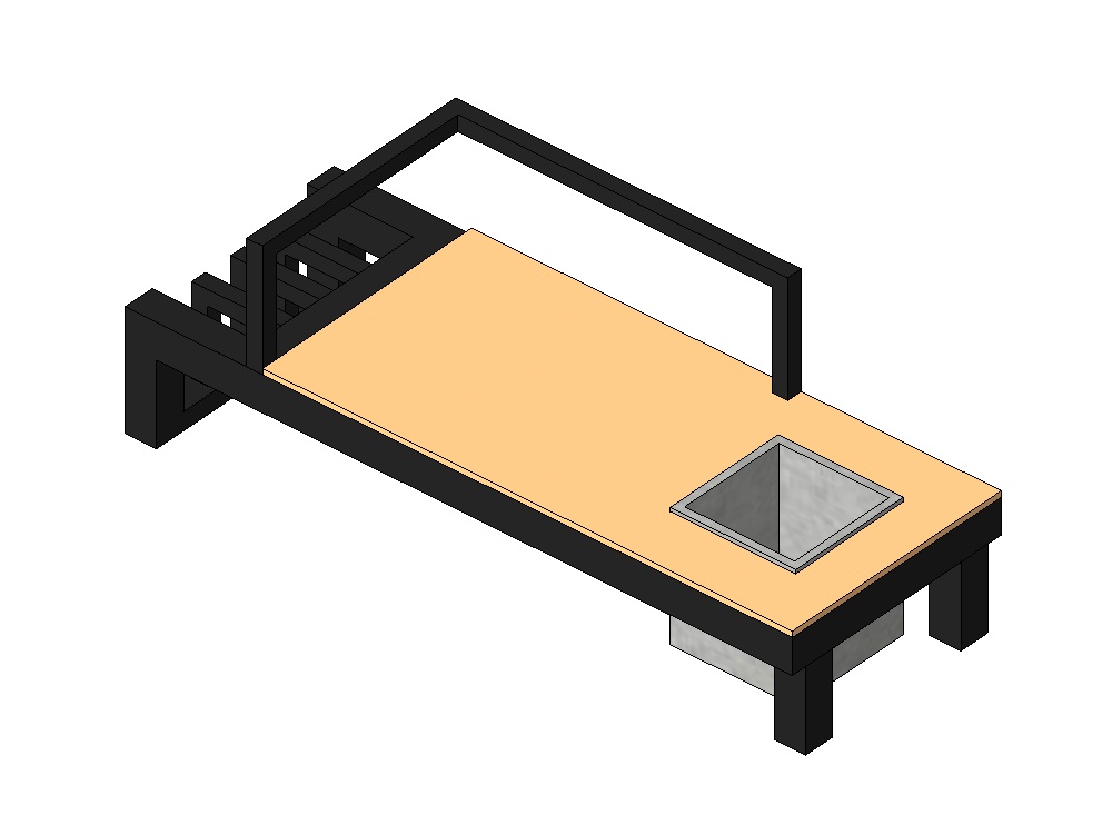 Banco urbano assimétrico com floreira