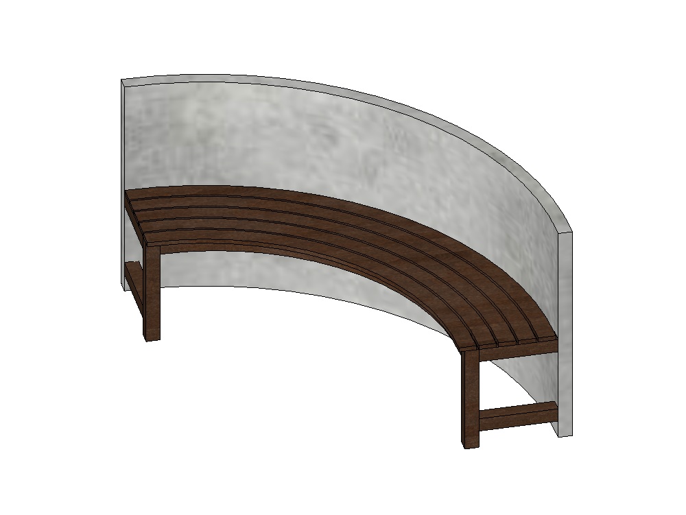 Banco urbano semicircular