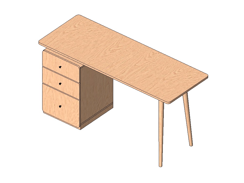 Escritorio japandi con cajones