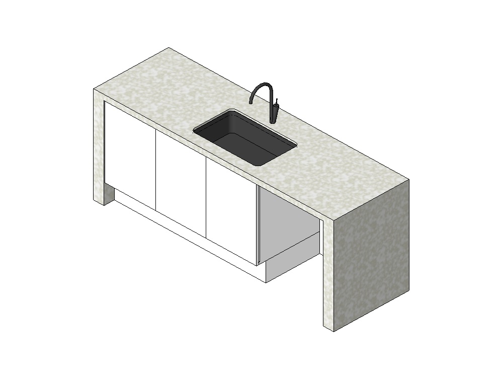 Isla cocina con lavabo integrado