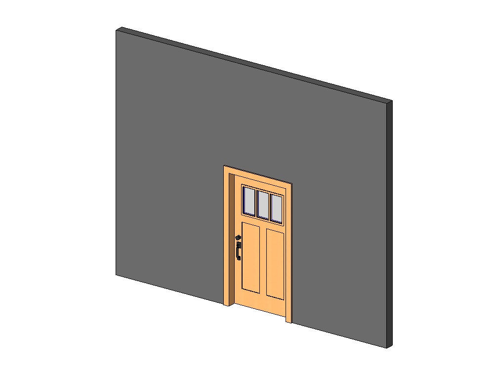 Puerta exterior simple de madera