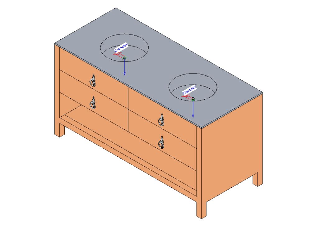Mueble de baño doble