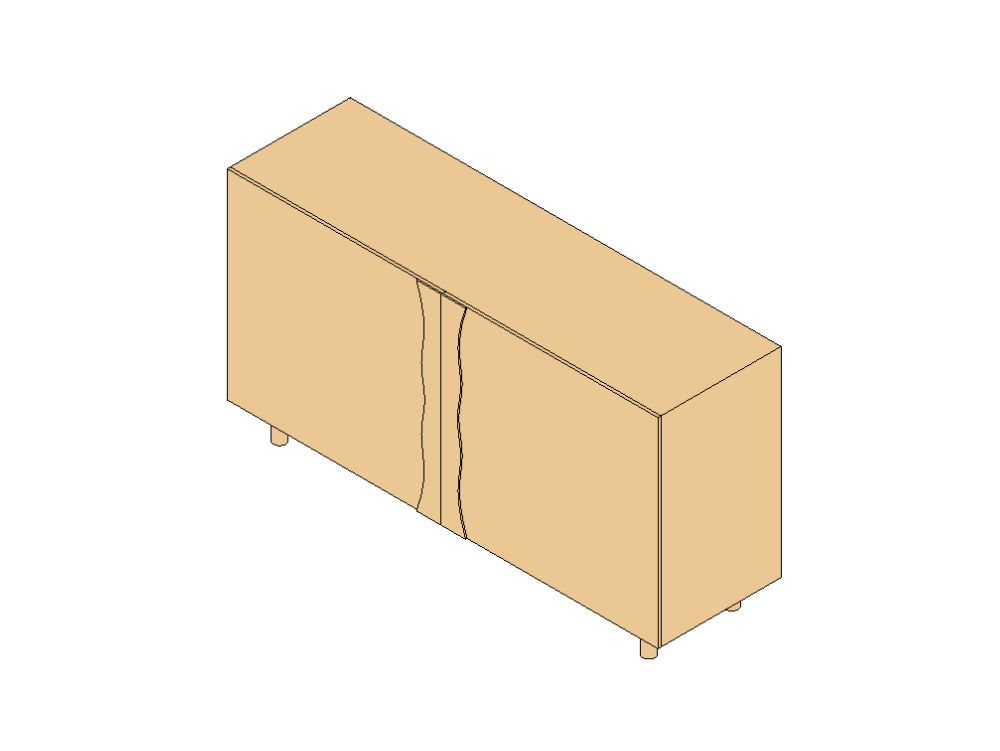 Niedriger Holzschrank