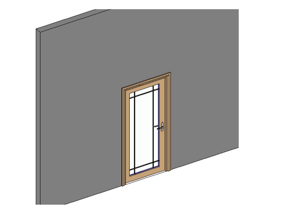 Puerta exterior simple de vidrio y madera