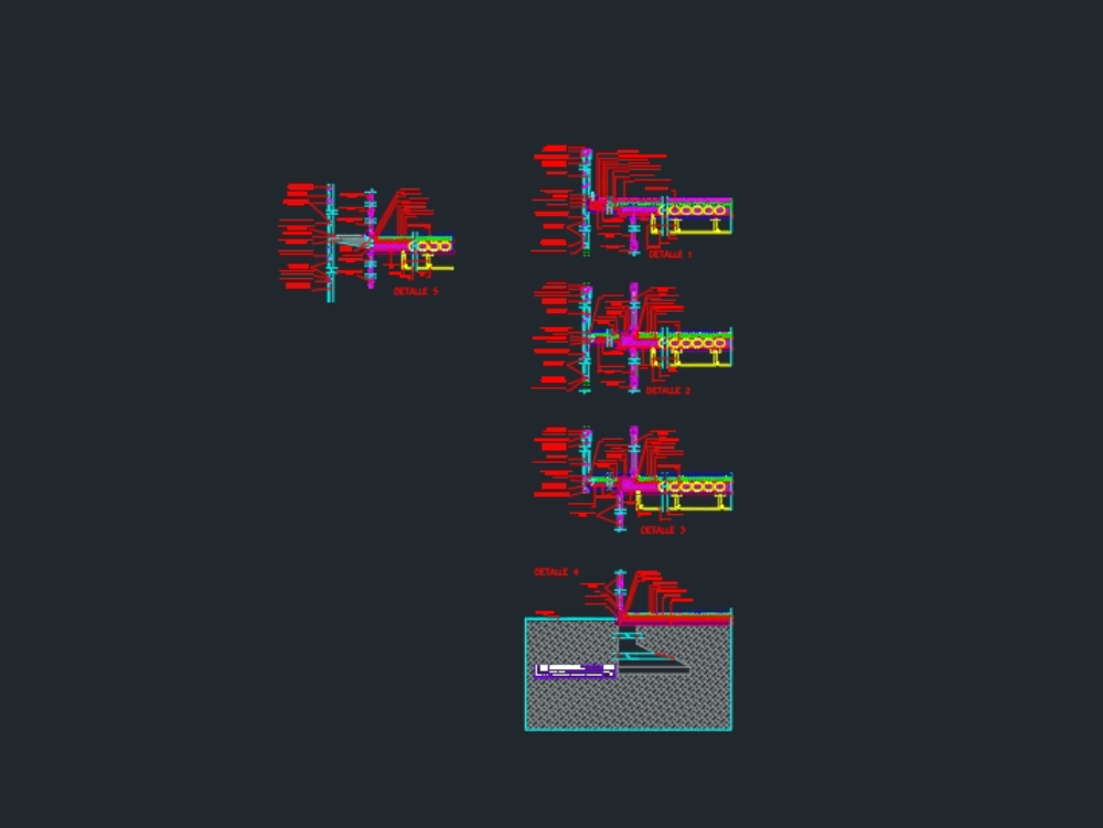 Construction details of slabs and facade