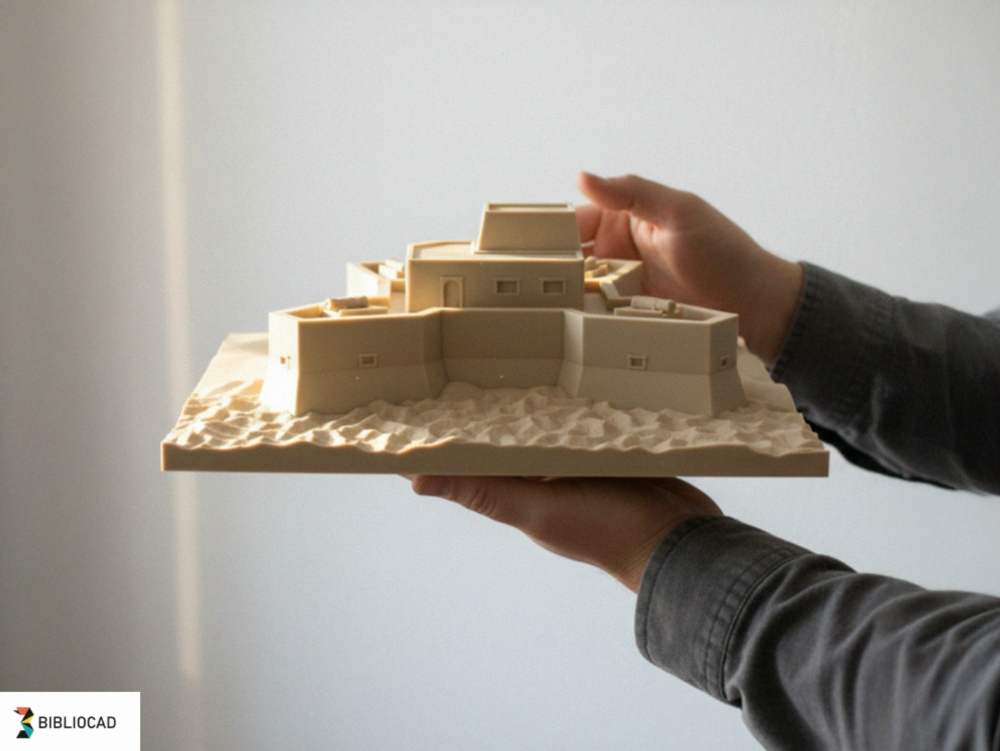 Coastal fort with gun emplacements – defensive battery on a cliff with low walls and cannons; printable 3D model