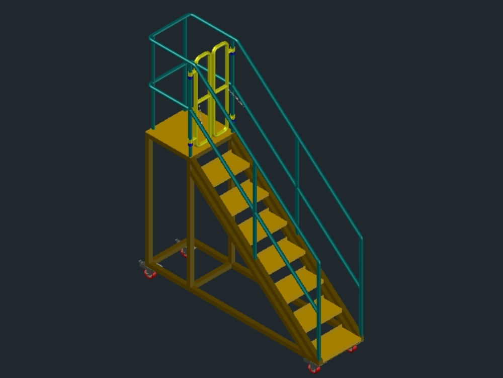 Airplane-type platform staircase