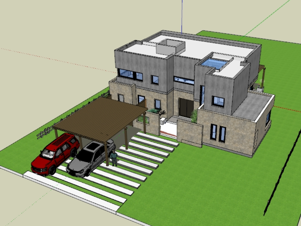 Zweistöckiges Haus.