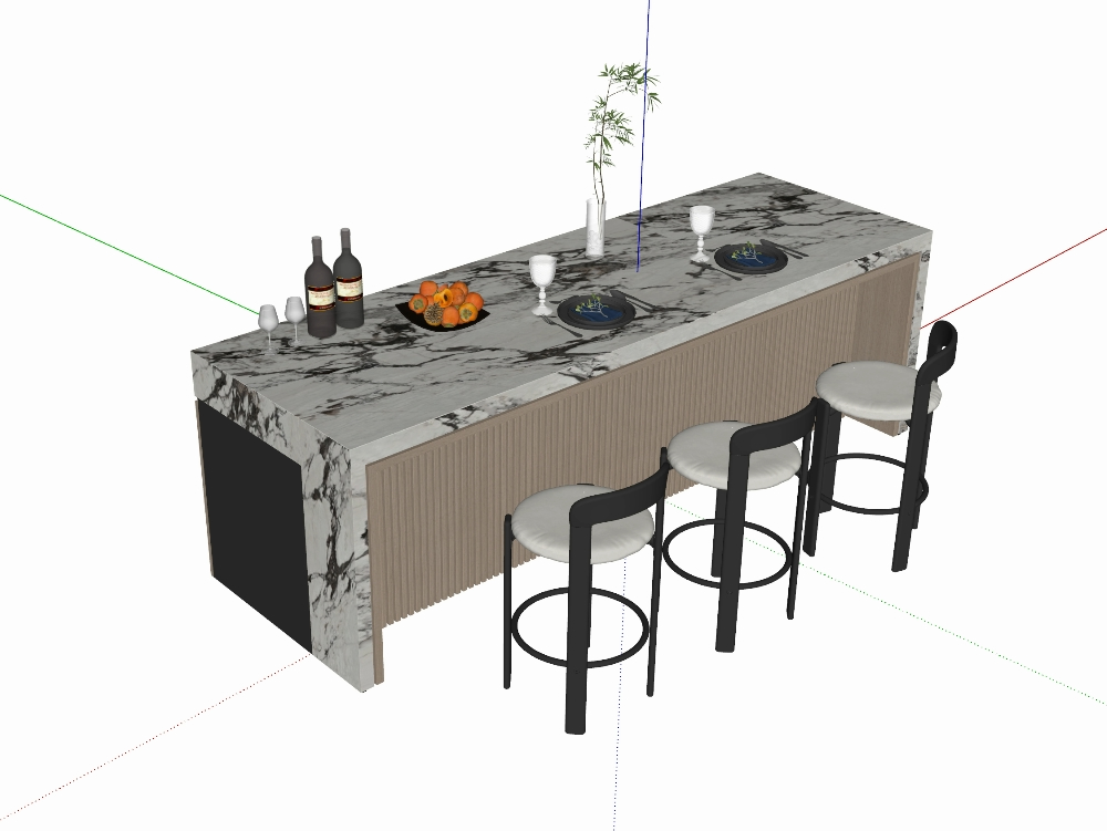 Isla de cocina moderna 