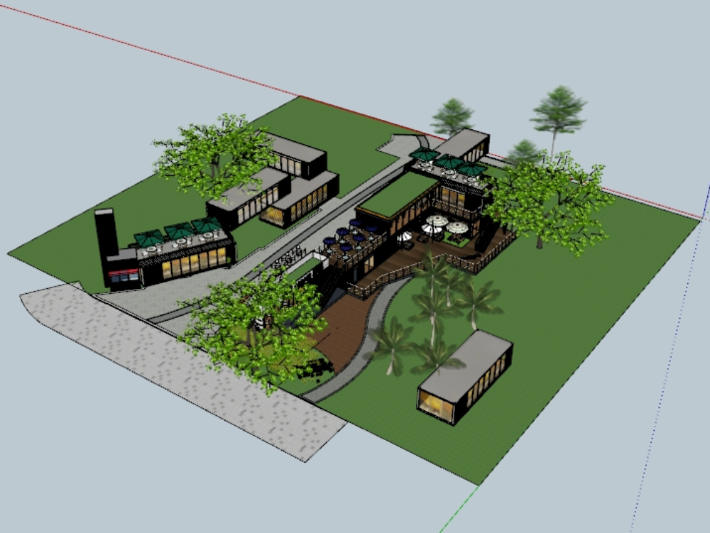 Container market place and food trucks