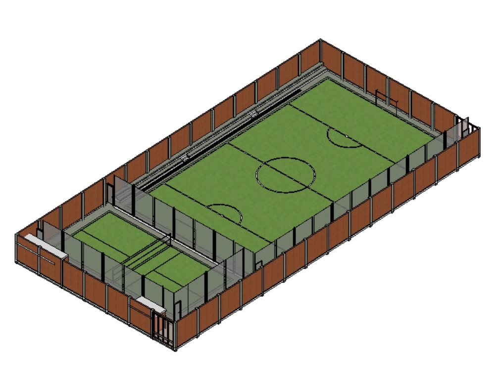 Campo esportivo de grama sintética