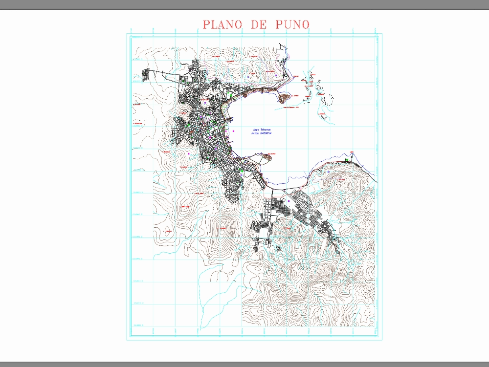Mapa cadastral da região de Puno