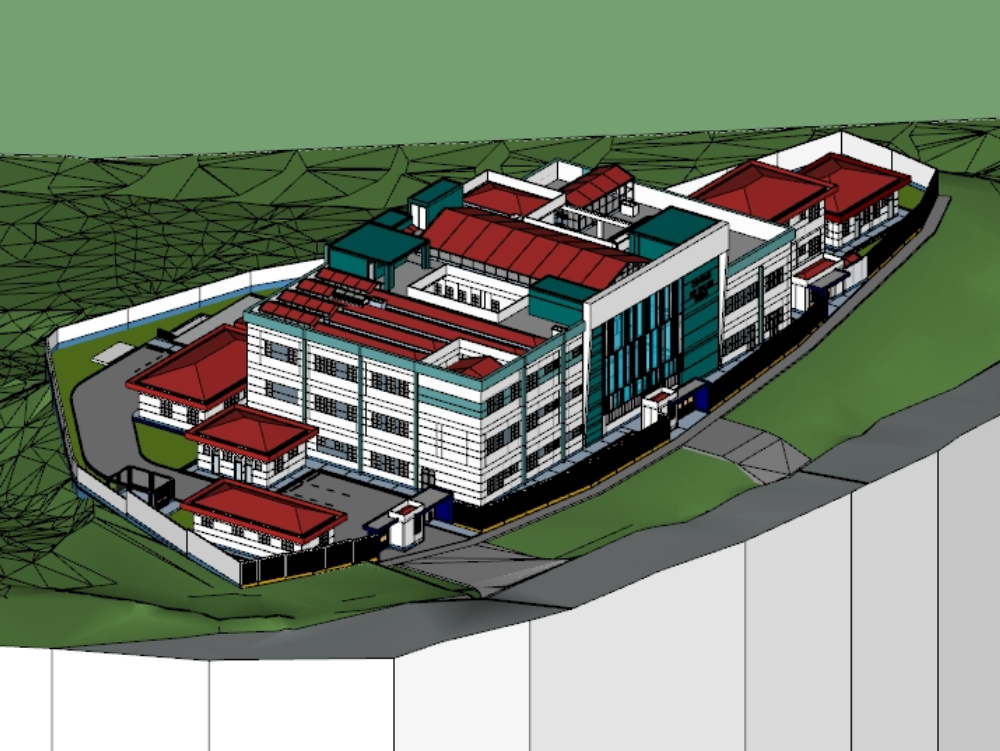3D volumetrics of the first level of care health center, category 4