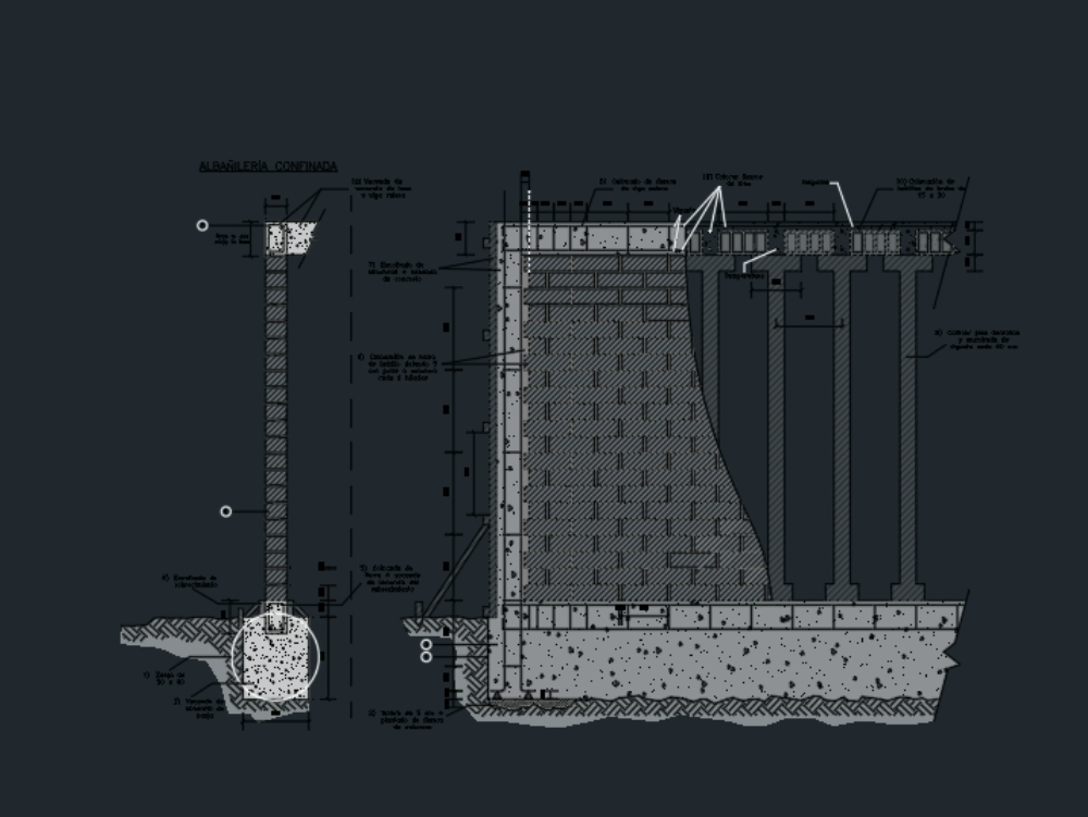 Confined masonry wall