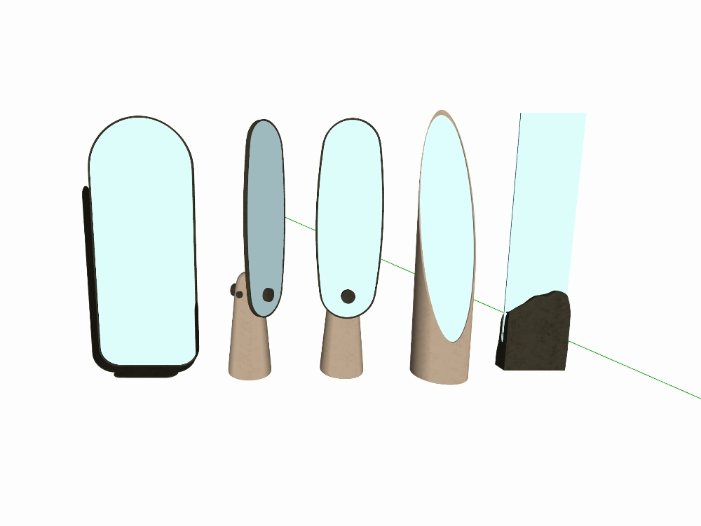 Set of modern decorative mirrors