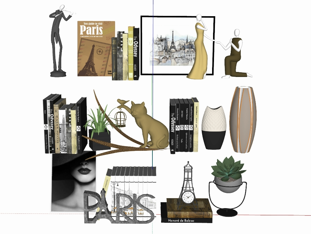 Modern decorative set for interiors