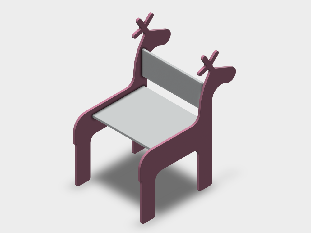 Children's chair with reindeer theme