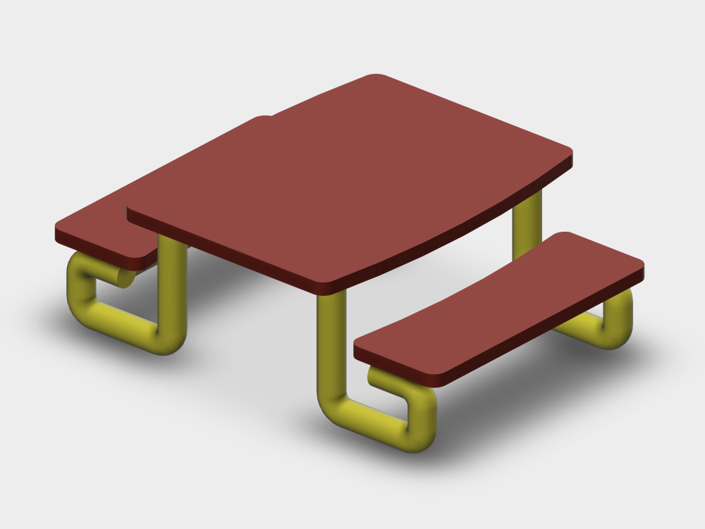Children's picnic table with built-in benches