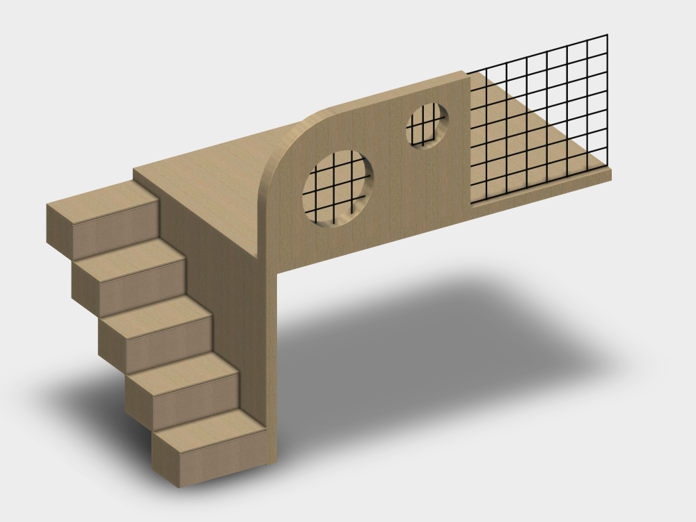 Children's mezzanine with drawer staircase