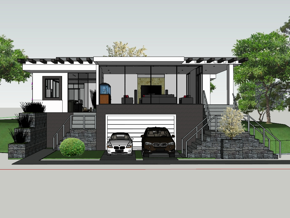 Two-story single-family home on a hill