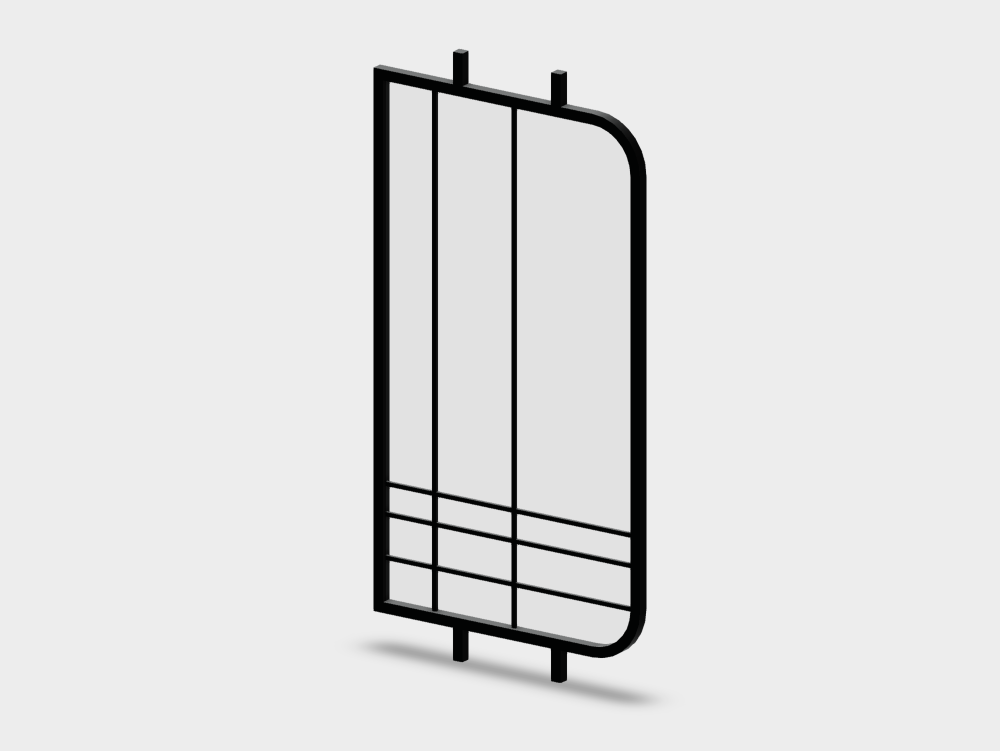 Asymmetrical partition screen