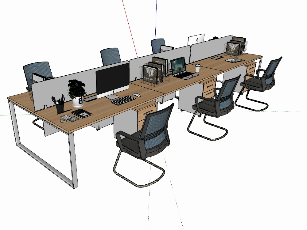 Office desks and chairs