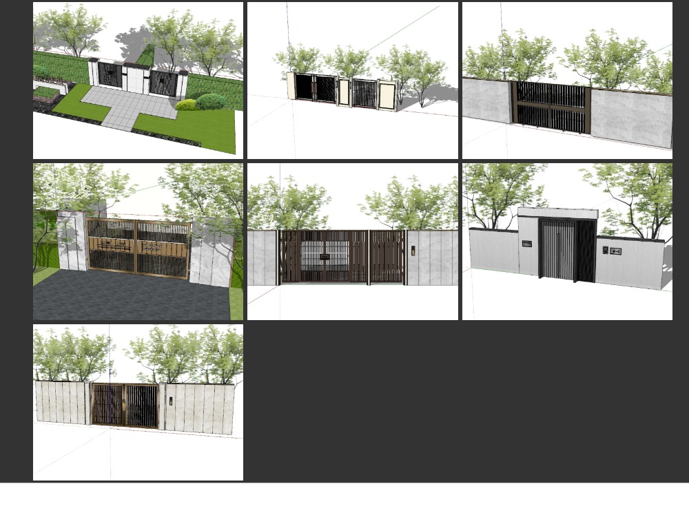 Portails et grilles modernes – Modèles 3D