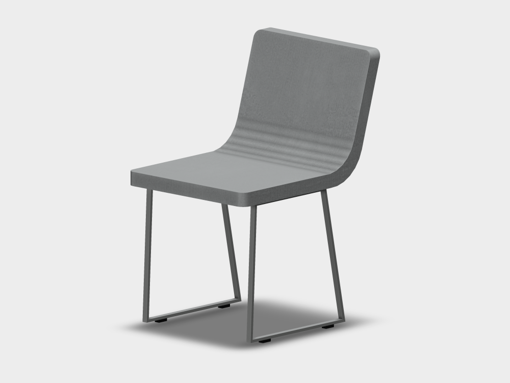 Silla con patas metálicas y asiento integrado