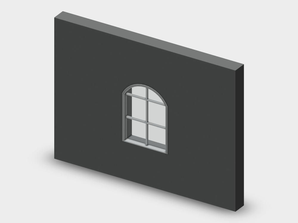 Ventana de arco con vidrio dividido