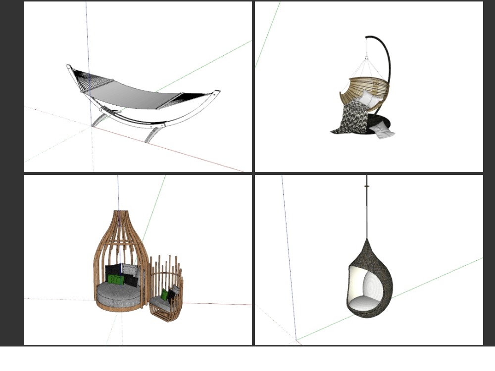 Fauteuils suspendus et fauteuils à bascule – Modèle 3D