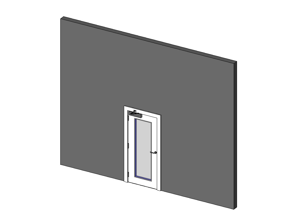 Puerta batiente con cierrapuertas