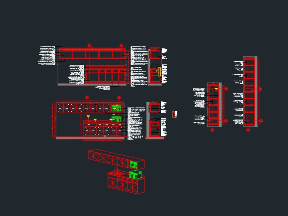 Kitchen furniture; details and blocks