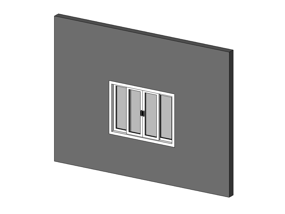 Four-panel sliding window in RFA | CAD download (448.13 KB) | Bibliocad