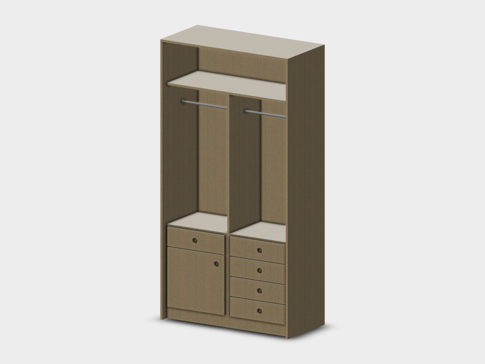 Wardrobe with double drawers