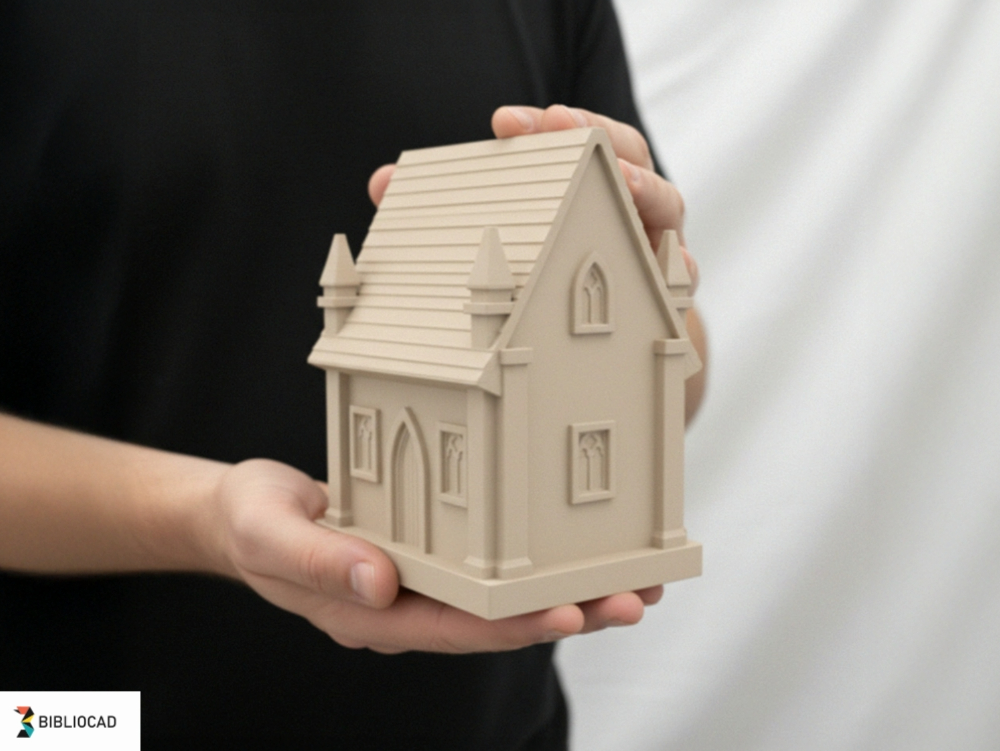 Miniatur-Gotikkapelle – Stilisierte mittelalterliche Sakralarchitektur; 3D-Modell zum Ausdrucken für den Heimgebrauch