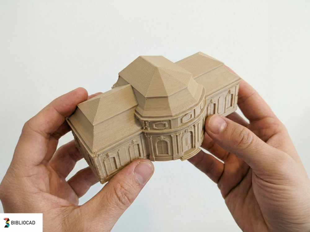 Rokokopalast mit zentraler Halle – Miniatur-Palastarchitektur im europäischen Stil; 3D-Modell optimiert für den 3D-Druck